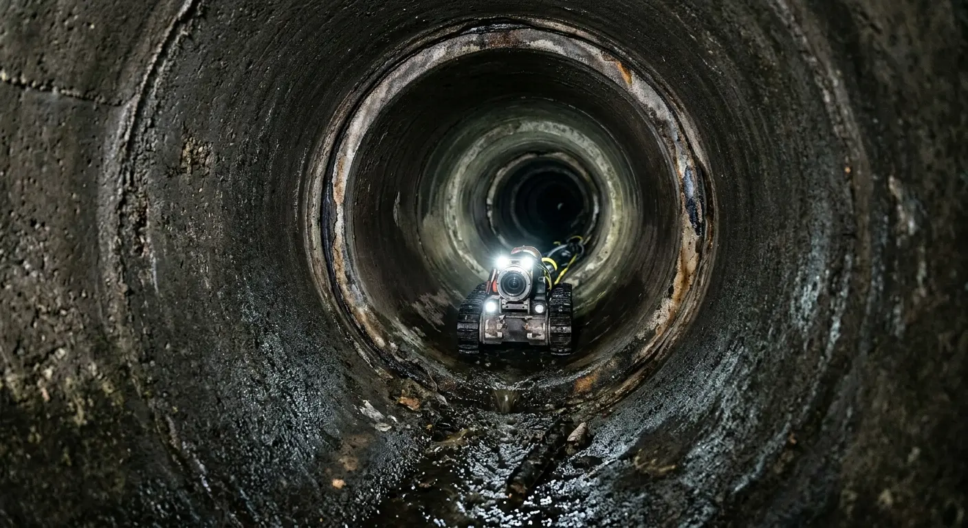 Robotic sewer camera inspecting pipe interior for Sewer Line Repair in Chanhassen